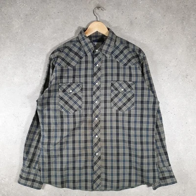 Wrangler Western Checkered Button Down Shirt Men’s Large Green - Image 1 of 4