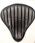 Large Custom Solo Seat Black Tuck n Roll to fit Harley Bobber Chopper Triumph