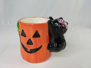 Schwarze Katze Kürbis Halloween Tasse Süßigkeiten Schmuck Schale - Bild 1 von 7