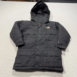 The North Face Boys Jacket HyVent 550 Goose Down Black Vintage Full Zip Hood XS - Picture 1 of 19