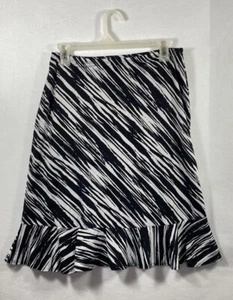 Passports Brand Skirt Size Small Zebra Print Made In USA Ruffled Hem Business - Picture 1 of 6