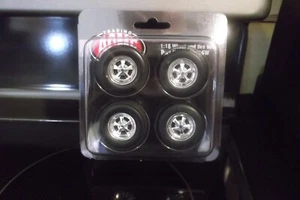 ACME CRAGAR WHEEL & TIRE DRAG SET BLACK SIDE WALLS 1:18 ACME GMP A1807016W - Picture 1 of 7