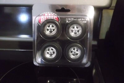 ACME CRAGAR WHEEL & TIRE DRAG SET BLACK SIDE WALLS 1:18 ACME GMP A1807016W - Image 1 of 4