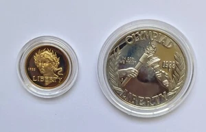 US Olympic Commem. 1988 Proof Silver $1 and Gold $5 w/Boxes and CofA - Picture 1 of 4