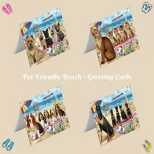 Pet Friendly Beach Greeting Cards with Dog cat pet Photos,invitation card - Picture 1 of 104