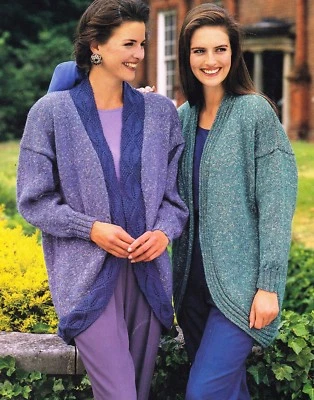 LADIES~EDGE TO EDGE JACKET~KNITTING PATTERN~DK YARN~SIZE 30-40 INCHES (FEB 2) - Image 1 of 2