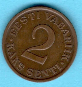 1934s. ESTONIA 2 SENTI COIN 4702 - Picture 1 of 2