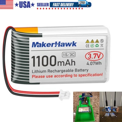 3.7V 1100mAh LiPo Battery 1S 3C JST 1.25Plug for Arduino ESP32 Development Board - Image 1 of 4