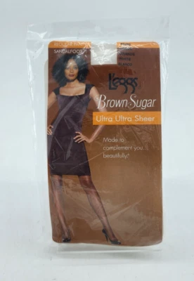 L'eggs Brown Sugar Ultra Ultra Sheer Sandalfoot Pantyhose 50263 White Size Large - Image 1 of 4