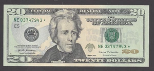 $20 STAR FEDERAL RESERVE NOTE 2017 RICHMOND (NE03747943*), UNC - Picture 1 of 2