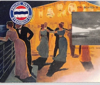 USA Postcard Maritime *PACIFIC MAIL STEAMSHIP* Co SS CHINA Art DANCING PPC PF45 - Image 1 of 4