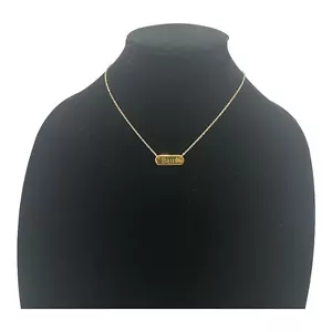 Stella und Punkte goldfarben Baus Plakette Anhänger Halskette 18 Zoll - Bild 1 von 10