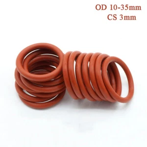 Food Grade Silicone O-ring Sealing Ring Waterproof Gasket OD10-35mm CS 3mm - Picture 1 of 6