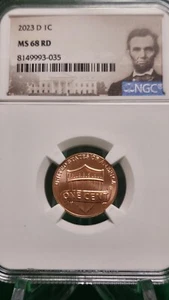 2023 1c Lincoln SHIELD Cent MS68 RD - Picture 1 of 5