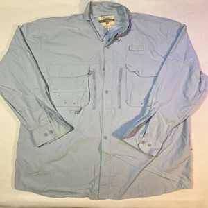 Cabela's Guidewear GXII Mens 2XL Baby Blue UPF 40 Pockets Hiking Camping GUC - Picture 1 of 8