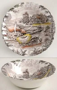 Hay Wagon Yorkshire Staffordshire England Ironstone Farm Scene Cereal Bowl - Picture 1 of 4