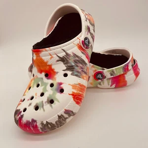 Zueco Crocs clásico forrado tie dye multicolor sin cordones para mujer talla 8 para hombre 6 7113 - Imagen 1 de 10