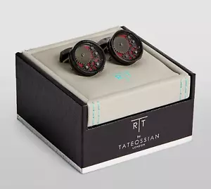 TATEOSSIAN RED IP PLATED CAROUSEL GEAR NUOVO CUFFLINKS RETAIL £260 BNIB - Picture 1 of 15