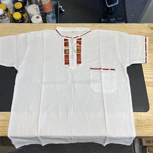 Shirt Mens S White Guayabera Rockabilly Cuban Classic New - Picture 1 of 7