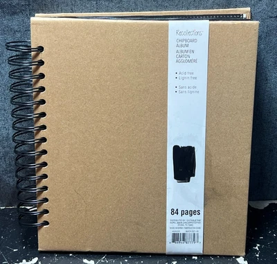 Álbum de recortes de aglomerado de recuerdos negro espiral 8x8 páginas mixtas 84 hojas Foto 1 de 4