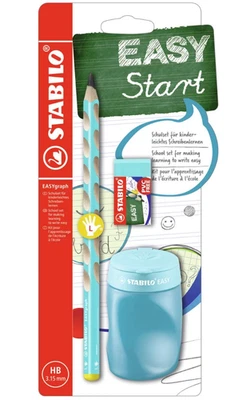 Schul-Set für Linkshänder - STABILO EASYgraph in blau - inklusive Spitzer - Bild 1 von 4