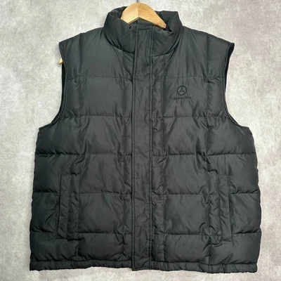 Chaleco acolchado Mercedes-Benz plumón talla L negro cremallera completa bordado logotipo forrado Foto 1 de 4