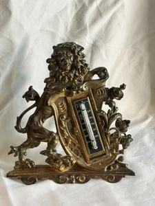 Bradley and Hubbard Desk Thermometer. Standing Lion Figure. 7" H - Picture 1 of 8