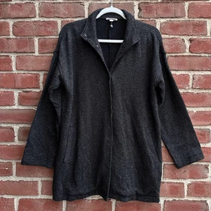 Eileen Fisher $278 Organic Cotton Terry Stand Collar Jacket shacket small - Picture 1 of 12