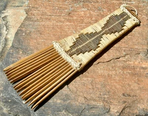 antique ARIZONA SOUTHWEST NATIVE AMER (PIMA, APACHE, PAPAGO?) BASKETRY COMB PICK - Picture 1 of 13