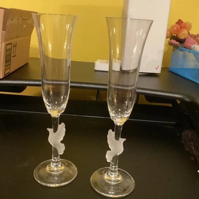 Juego De 2 Flautas Tostadas Paloma Gorham Amore’ De Colección Nuevas En Caja Foto 1 de 4