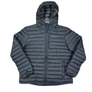 Mountain Warehouse Down Puffer Jacket Mens XL Black Full Zip Hooded Extreme 700 - Picture 1 of 11
