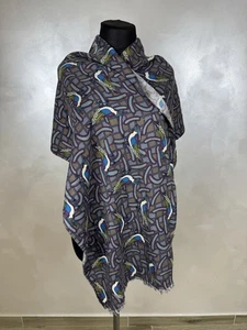 MEMPHIS Milano Vintage 100% Silk Scarf Birds Designer Print Rare Auth Italy - Picture 1 of 14