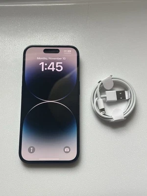 Apple iPhone 14 Pro 128GB Unlocked - Space Black - Back Cracked - Mint Screen - Image 1 of 4