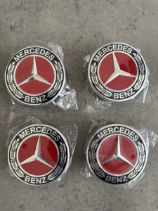 4x Tapacubos centrales de aleación Mercedes Rec 75 mm A B C E S M Clase ML CLA - Imagen 1 de 5