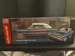 Auto World 1964 Green Chevrolet Impala SS 409 Hardtop Meadow 1:18 Diecast Car - Picture 1 of 7