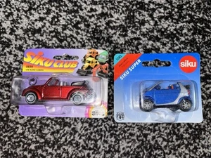 Siku Die Cast Cars X2 VW Cafer Cabrio & Smart Cabrio Siku Club Siku Cars Germany - Picture 1 of 9