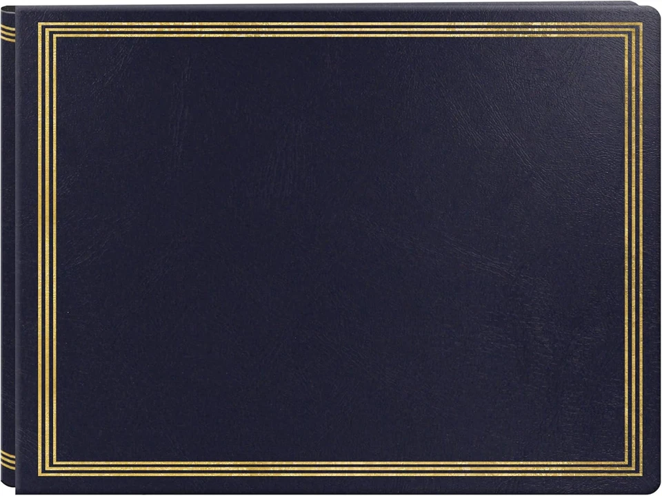 Álbum de fotos de lujo azul marino 12x16 20 páginas caja fuerte expandible para todos los tamaños Foto 1 de 4
