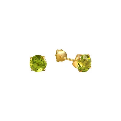 Fascination Ohrstecker Ohrring 333 Gold gelb poliert glanz Peridot 5mm Damen neu - Bild 1 von 4