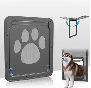 Enjoying Lockable Pet Screen 12x14" Inner Door w/Replacement Magnetic Flap Black - Picture 1 of 7