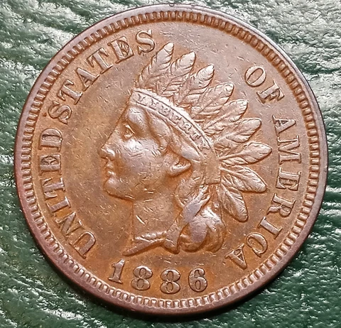 1886 T-1 Indian Head Cent Snow-3 - Higher Grade - Full Liberty Cover