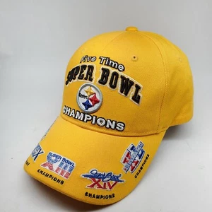 Pittsburgh Steelers Hat Cap Adult Reebok Super Bowl Champions 5 Six Time Yellow - Picture 1 of 12