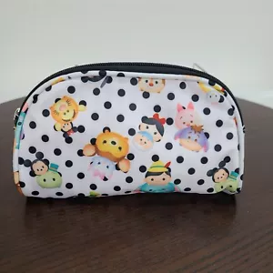 Pochette rotonda Disney Tsum Tsum trucco articoli da toeletta borsa zip bianca a pois - Foto 1 di 11