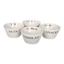Ceramic 11.5cm Snack Nuts Nibble Little Bites Serving Bowl Set of 4 Assorted