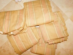 5 Rod Pockets The Silk trading Co. 100% linen Striped Curtain Panels 50"x103" - Picture 1 of 3