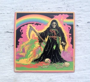 Haunted Doll Active Spirit Creepy Scary Grim Reaper Death Colorful Sticker 1P - Picture 1 of 5