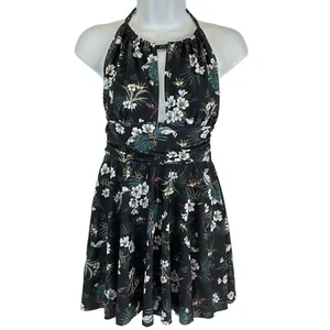 Traje de baño B2prity para mujer talla S negro floral de una pieza control de barriga vestido de natación nuevo con etiquetas - Imagen 1 de 12