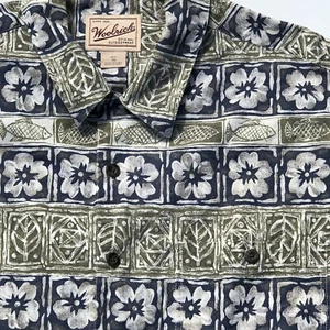 Woolrich Shirt Mens XL Hawaiian Tropical Leaf Fish Hibiscus Flower Relaxed - Picture 1 of 6