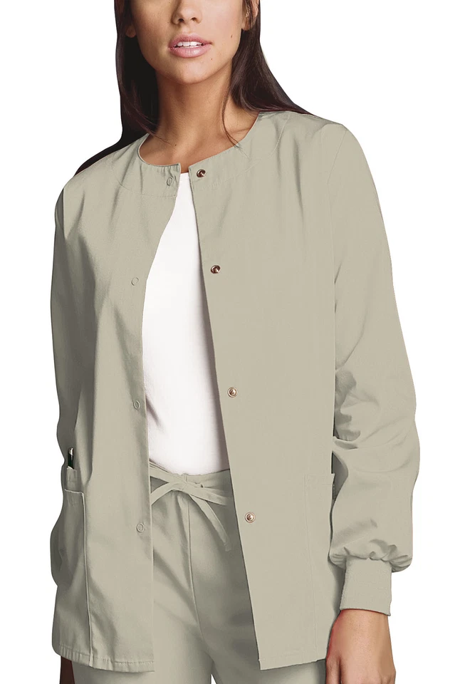 {LG} CHEROKEE WORKWEAR WW Originals Snap Front Warm-Up Jacket 4350 KAKW - Image 1 of 1