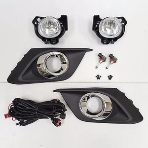 For 2014-2016 Mazda 3 Clear Lens Fog Driving Light Set w/Bezel Wires Switch Pair - Picture 1 of 11