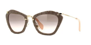 Nuevo Miu MU10NS USY4K0 Beige Plástico Ojo de Gato Gafas Gris Degradado Lente - Imagen 1 de 6